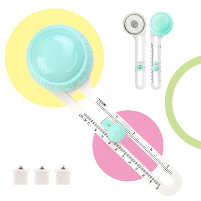 Circle Paper Cutters，Adjustable Rotary Circle Cutter，Circular Cardboard Circle Cutter with 3 Replaceable Blades, Trimmer Scrapbooking Tools，DIY Craft Cutting Tools Green - color: Green