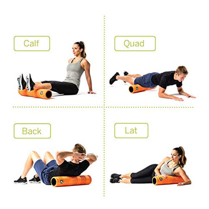 TRIGGERPOINT PERFORMANCE THERAPY GRID Patented Multi-Density Foam Massage Roller Exercise Deep Tissue Muscle Recovery - Relieves Muscle Pain & Tightness, Improves Mobility & Circulation (26"), Orange - color: Orange