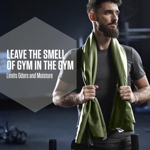 VENTURE 4TH Quick Dry Microfiber Towel for Camping & Gym - Army Green Large - color: Army Green, size: 60.00" x 31.50"