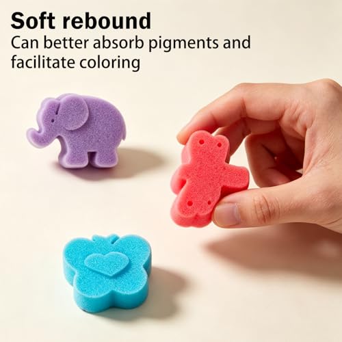 30 Pcs Shape Sponge Paint, Sponge Paint Brushes for Acrylic Painting, Wooden Handle Craft Sponges for DIY, Crafts and Kids Arts - style: 30 Pcs Shape Sponge