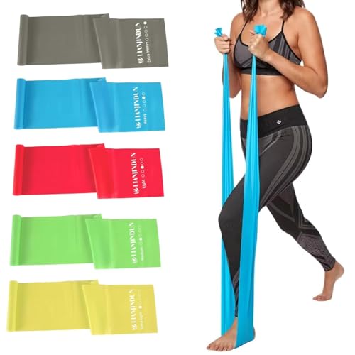 Resistance Bands for Working Out, Physical Therapy, Exercise, Pilates, Yoga - color: 5 Colour Set