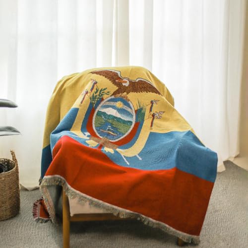 Ecuador Flag Woven Throw Blanket – Woven Not Printed – 50x70 Ecuadorian Blanket for Couch, Bed or Wall – Made for Ecuadorians Living Abroad - color: Ecuador