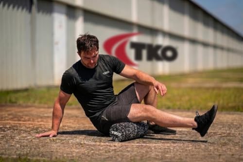 TKO 18 Inch High-Density Foam Roller | Deep Tissue Muscle Recovery & Exercise Tool | Durable Black Roller for Yoga, Pilates, Physical Therapy, and Relieving Muscle Soreness - Black/White | Exercise Tool | Durable Black Roller for Yoga, Pilates, Physical T