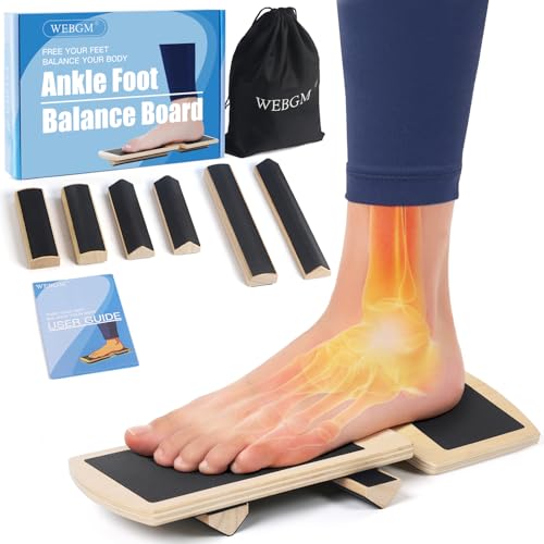Ankle Balance Board for Physical Therapy - Foot Strengthener & Adjustable Ankle Trainer, Single Leg Anti-Slip Design for Plantar Fasciitis Relief, Sprained Ankle, Achilles Pain & Posture Correction