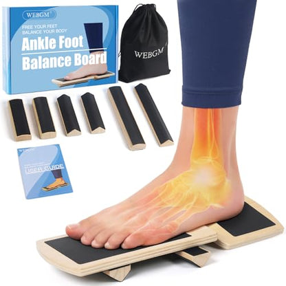 Ankle Balance Board for Physical Therapy - Foot Strengthener & Adjustable Ankle Trainer, Single Leg Anti-Slip Design for Plantar Fasciitis Relief, Sprained Ankle, Achilles Pain & Posture Correction