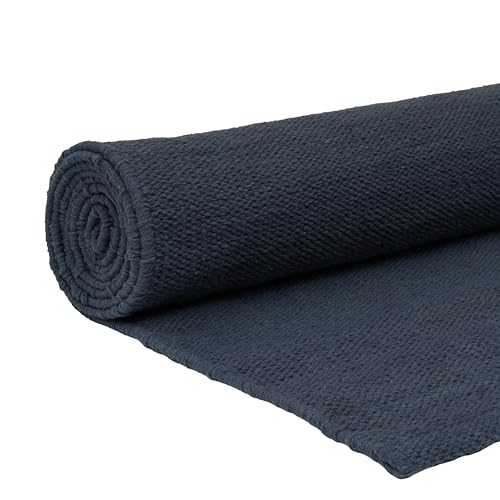 Live Well 360 Handmade Organic Cotton Yoga Mat - Non-Toxic, Chemical-free and All Natural Cloth Yoga Mat - Exercise, Workout, & Fitness Rug - Woven Material - Absorbent & Washable - 78" x 27" - color: Gray