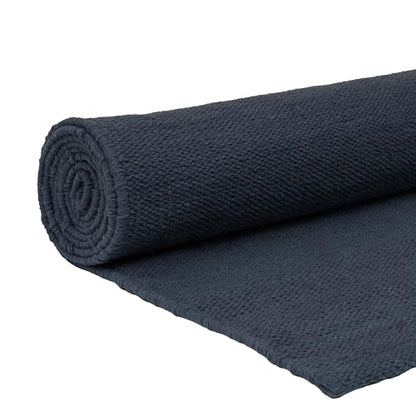 Live Well 360 Handmade Organic Cotton Yoga Mat - Non-Toxic, Chemical-free and All Natural Cloth Yoga Mat - Exercise, Workout, & Fitness Rug - Woven Material - Absorbent & Washable - 78" x 27" - color: Gray