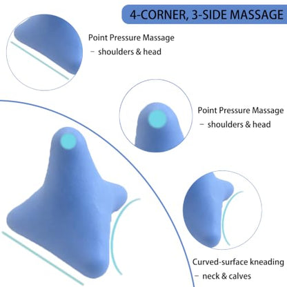 2Pcs Trigger Point Massage Tool, Massager Ball for Psoas Myofascial Release | Deep Tissue Muscle Knots Relief, Physical Therapy, Foot Plantar Fasciitis Pain Recovery, Manual Pressure with Suction Cup
