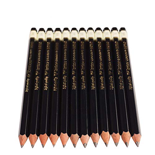 Tombow 51523 MONO Drawing Pencil Set, Assorted Degrees, 12-Pack. Professional Quality Graphite Pencil Set with Eraser and Sharpener