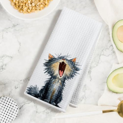 4 Pcs Funny Cat Kitchen Towels, Cute Cats Gifts Reusable Hand Towels-04 - color: Multi 1619