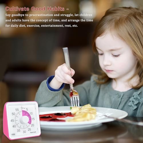 60-Minute Visual Timer for Kids, Management Classroom Timer, Pink | Classroom, Home Edition Study Visual Timer - Silent Countdown Timer for Toddlers, Kids, Teachers and Adults - color: Pink