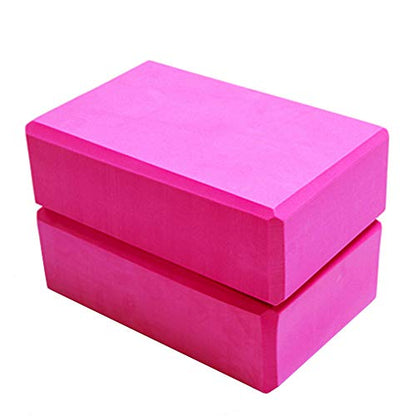 Set of 2 Yoga Blocks EVA Foam Exercise Bricks Provides Stability Balance and Support Improve Strength - 9 x 6x 3 inches - color: Rose