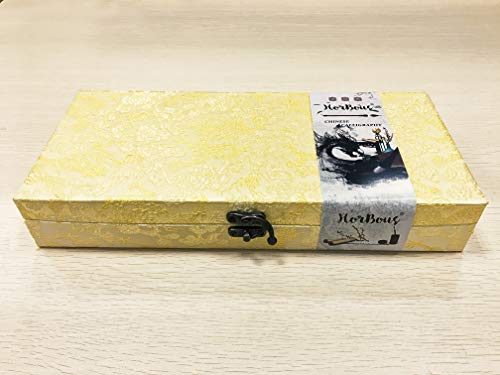 10 PCS Chinese Calligraphy Set Inkstone + Writing and Painting Brush + Ink Block + Seal + Inkpad + Pen Rack + Water Bowl (Basic)