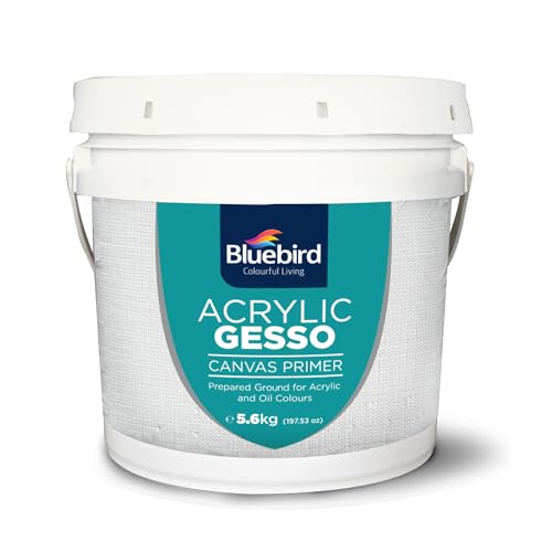 BLUEBIRD Heavy Gesso Primer for Acrylic Painting, Gesso Surface Prep Medium for Acrylic Paint and Oil Paint (White, 197.5 Oz) - color: White, size: 197.5 Ounce (Pack of 1)