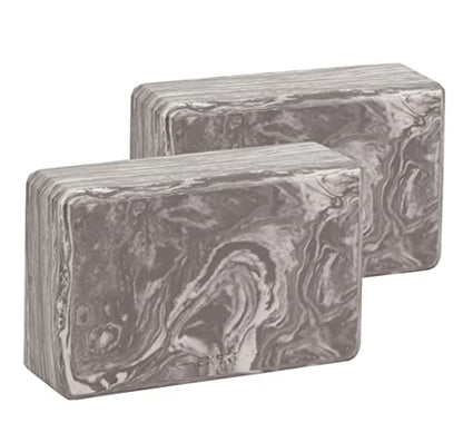 EXERZ Yoga Blocks 2 pack, Gym Blocks, Exercise Workout Fitness Bricks, Pilates Stretch Handstand Non-Slip - color: Marble Black