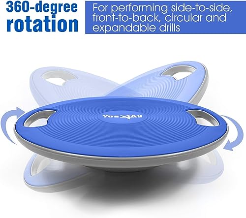 Yes4All Wobble Balance Board, Plastic Stability Trainer with Handles for Standing Desk, Core Training & Home Gym Workout - color: E. Classic Blue