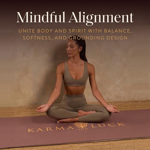 KARMA AND LUCK Sacred Harmony Yoga Towel, Absorbent, Non-Slip Hot Yoga Mat Towel, Silicone Grip & Soft Terry Suede for Mindful Movement & Spiritual Alignment, 26” x 72” - color: Sacred