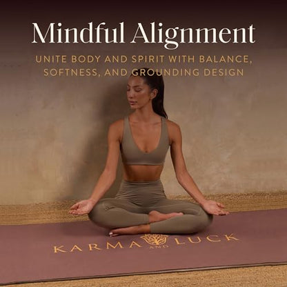KARMA AND LUCK Sacred Harmony Yoga Towel, Absorbent, Non-Slip Hot Yoga Mat Towel, Silicone Grip & Soft Terry Suede for Mindful Movement & Spiritual Alignment, 26” x 72” - color: Sacred