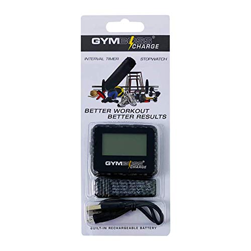 Gymboss Charge Interval Timer and Stopwatch & Watchstrap - Bundle - color: Carbon Black