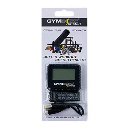 Gymboss Charge Interval Timer and Stopwatch & Watchstrap - Bundle - color: Carbon Black