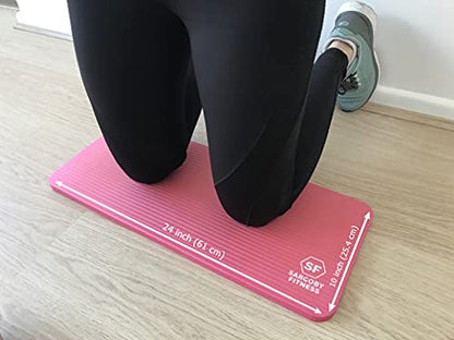 Yoga Knee Pad 0.6 inch Thick Pilates Yoga Knee Pad Cushion your knees Also support Elbows Forearms - color: Pink