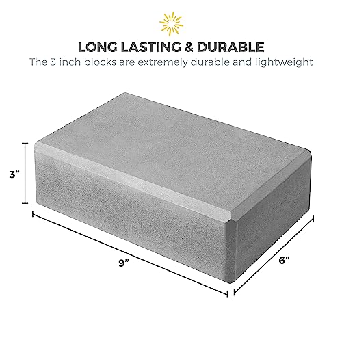 3in Yoga Blocks Bulk, 10 Pack, 3x6x9in - color: Cool Gray