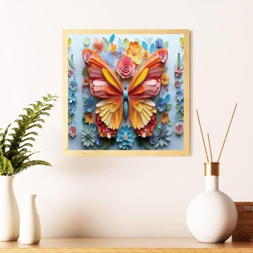 hkejoi Butterfly Diamond Art Kits for Adults, Butterfly Diamond Painting Kits for Adults Beginners, 5d Full Drill Gem Art Kits DIY Crafts for Home Decor Gift 14x14 in - color: Style 58