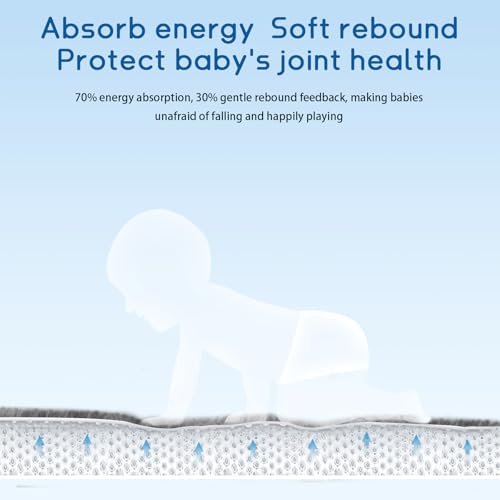 Baby Play Mat for Floor Nursery Rug Muscle Mat Area Rug Playroom Rug 71"x79" Playpen Mat Elastic Foam 1.3" Thick Crawling Mat for Babies,Toddlers, Infants, Kids,Grey - color: Grey, size: 71"x79"