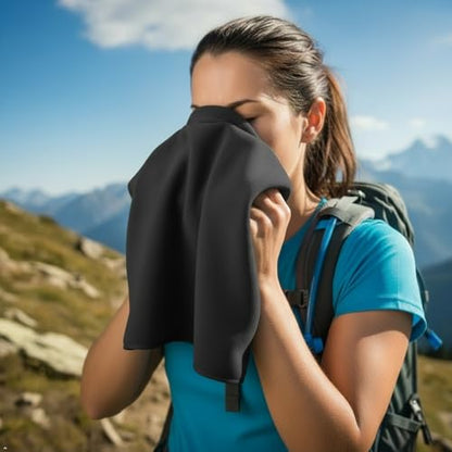 Microfiber Camping Towel Small Lightweight Quick Dry Towels for Gym Face Neck Body Sweat Golf Cycling Hiking (Black, 2 Pack S) - color: Black, size: 2 Pack S