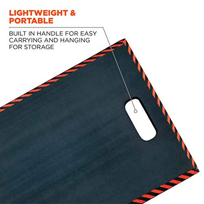 Ergodyne ProFlex 385 Kneeling Pad, Foam Knee Cushion, Water Resistant Kneeling Mat, 16" x 28" x 1",Black,Large - color: Black, size: Large