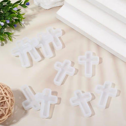 Craftdady 10 PCS Cross Resin Molds Silicone Epoxy Resin Jewelry Molds Crucifix Casting Mold Making Kit for Pendant Jewelry Necklace Earring Bracelet Keychain Ornaments Halloween Gifts