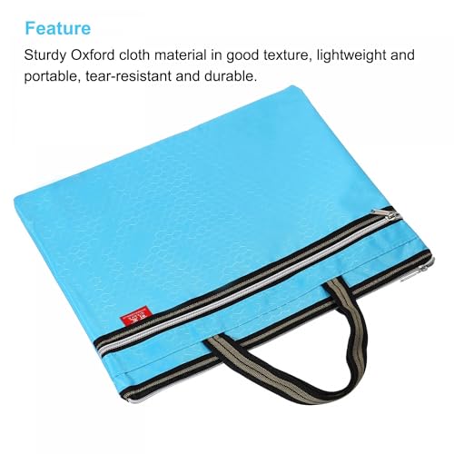 PATIKIL Waterproof Zipper File Bag, Documents Books Tools Storage Zip Pouch for Office Travel, Light Blue - color: Light Blue