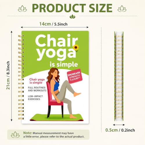Chair Yoga for Seniors Over 60 Book, 30-Day Balance & Mobility Guide - color: Green