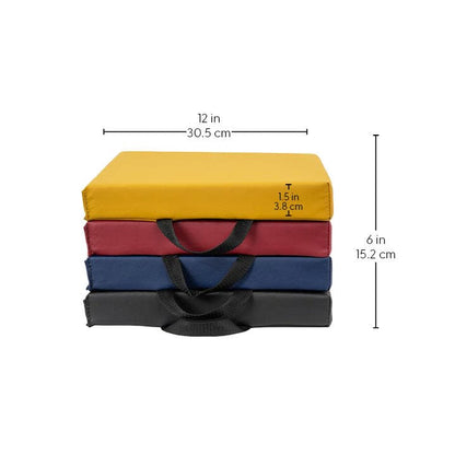 FDP SoftScape 12 inch Square Toddler Floor Cushions with Handles Flexible Seating for Daycare, Preschool, Playroom 1.5 inch Deluxe Foam (4-Piece) - Volcano - color: Volcano