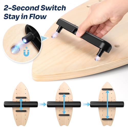 Sportneer Surf Balance Board, 8-in-1 Wooden Wobble Board - color: Sky Blue