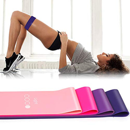 Mini Loop Resistance Bands with User Guide and Carry Bag, Exercise Bands for Legs and Butt Stretching Workout Home Yoga Fitness Training Equipment 12" x 2"