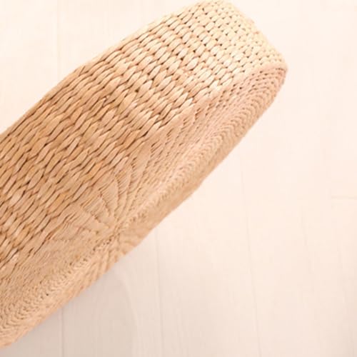 Japanese Round Floor Seat Cushion, Padded Knitted Straw Tatami Floor Cushion, Meditation Mat Prayer Pillow for Kneeling 40cm - size: 40cm