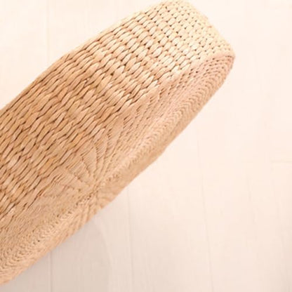 Japanese Round Floor Seat Cushion, Padded Knitted Straw Tatami Floor Cushion, Meditation Mat Prayer Pillow for Kneeling 40cm - size: 40cm