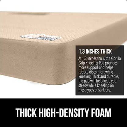 GORILLA GRIP® Extra Thick Foam Kneeling Pad for Gardening, 17.5x11 Beige - color: Beige