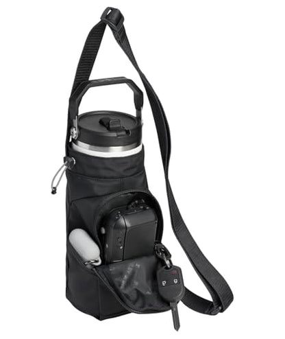 STANLEY Vitalize Carry-All Bag | Bottle Holder with Drawstring Cinch | Adjustable Shoulder Strap | Zippered Valuables Pocket | Durable Recycled Fabric | Black - color: Black, size: Carry-All