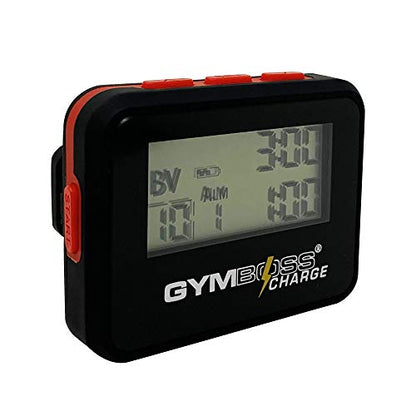 Gymboss Charge Interval Timer and Stopwatch & Watchstrap - Bundle - color: Black / Red