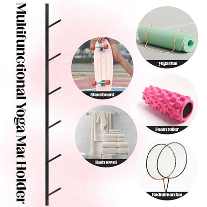 6 Tier Yoga Mat Rack,Yoga Mat Holder Wall Mount