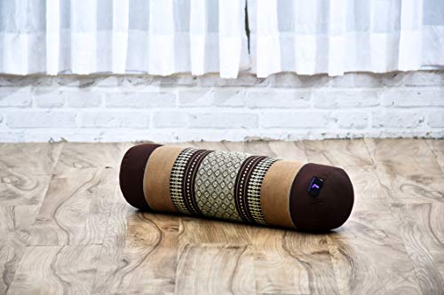 Leewadee Small Yoga Bolster – Shape-Retaining Cervical Neck Roll, Tube Pillow for Comfortable Reading, Kapok Filling, 22 x 6 x 6 inches - color: Sf10 - Brown