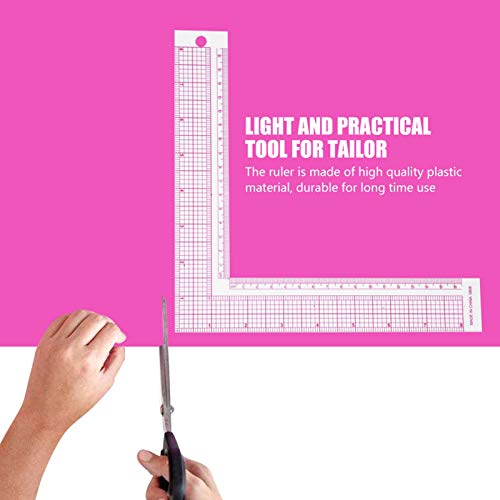 Plastic L Shape Ruler Curve Sewing Measure Professional Tailor Craft Tool(5808) 21.5 * 21.5cm / 8.5 * 8.5inch 28-53g