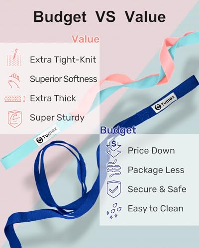 Tumaz Stretching Strap, 10-Loop Non-Elastic Yoga Strap