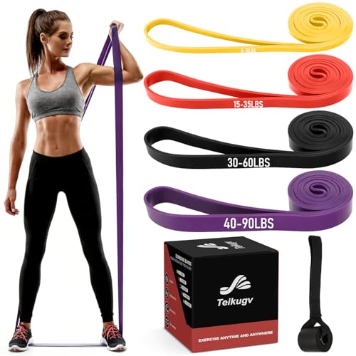 Resistance Bands for Working Out, Pull Up Assistance Bands Set, Exercise Workout Bands for Full-Body Training, Fitness, Physical Therapy, Home Gym for Women & Men (5-85lbs)