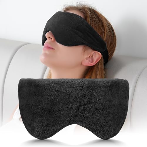 Sivio Weighted Eye Mask for Sleeping, Blackout Sleep Mask for Women & Men - color: Black