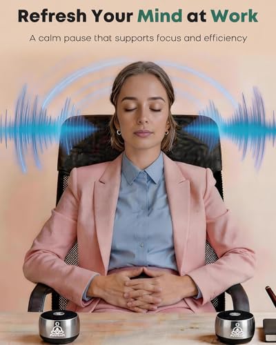 Sound Frequency Instruments, Meditation Tone TWS Machine- Solfeggio Bath Device for Yoga, Mindfulness, Singing Therapy System of Chakra Relaxation and Stress 5 Tones, 3 Timer Modes - color: Black