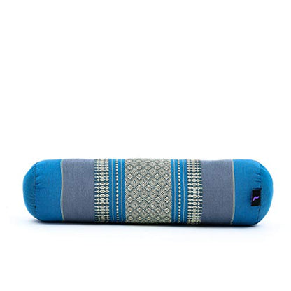 Leewadee Small Yoga Bolster – Shape-Retaining Cervical Neck Roll, Tube Pillow for Comfortable Reading, Kapok Filling, 22 x 6 x 6 inches - color: Sf22 - Blue