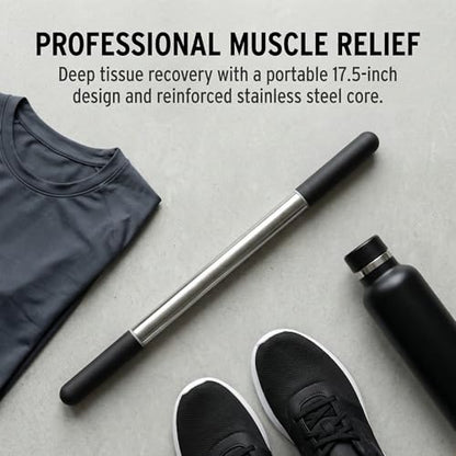 17.5”Muscle Roller Massage Roller Stick for Myofascial Release - color: Black